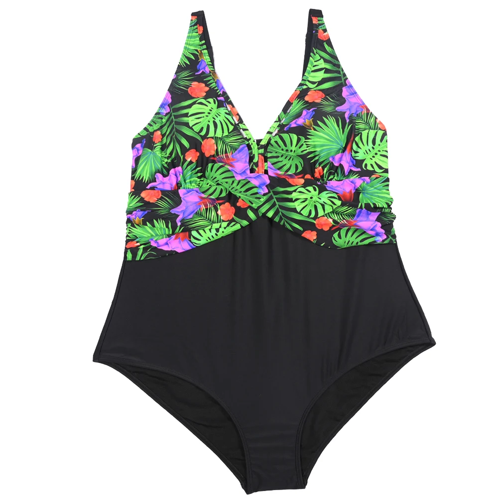 Geprinte eendelige jumpsuit met overslag borst, flatterend ontwerp voor een elegante look en comfortabel draagcomfort voor elke gelegenheid. — foto 4