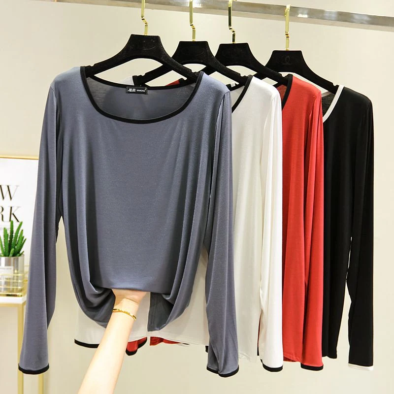 Title 13, Modal Square Collar Long Sleeve Thin Shirt