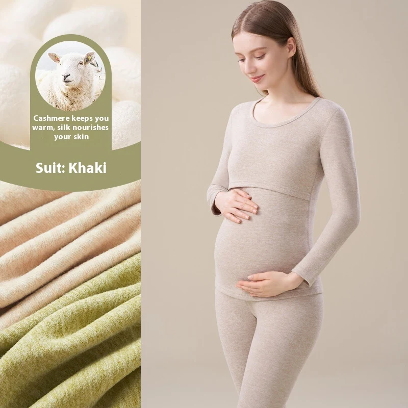 Cashmere Silk Edging Pregnant Women Warm Suit — photo 1