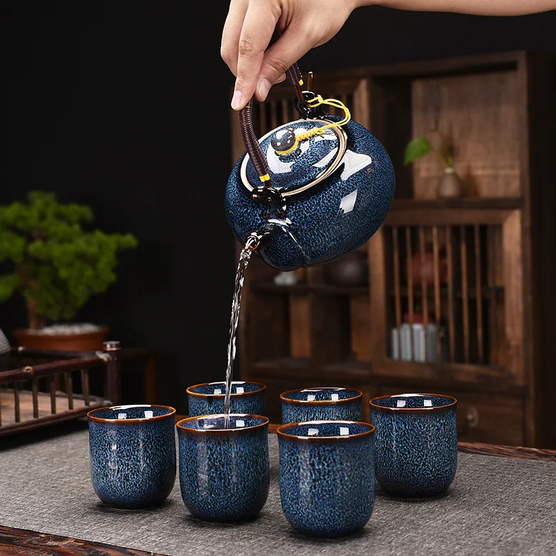 Kung Fu Tea Set Suit Household Large Capacity Ceramic Kettle Tea Cup, enjoy the art of tea brewing with this elegant and — photo 7
