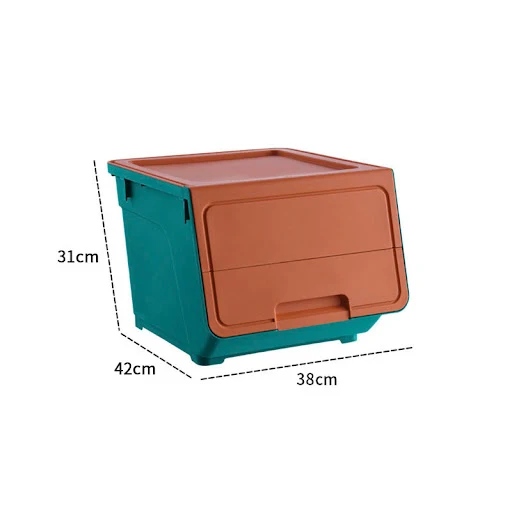 Title 11, Front Opening Flip Storage Box Snack Plastic. K...