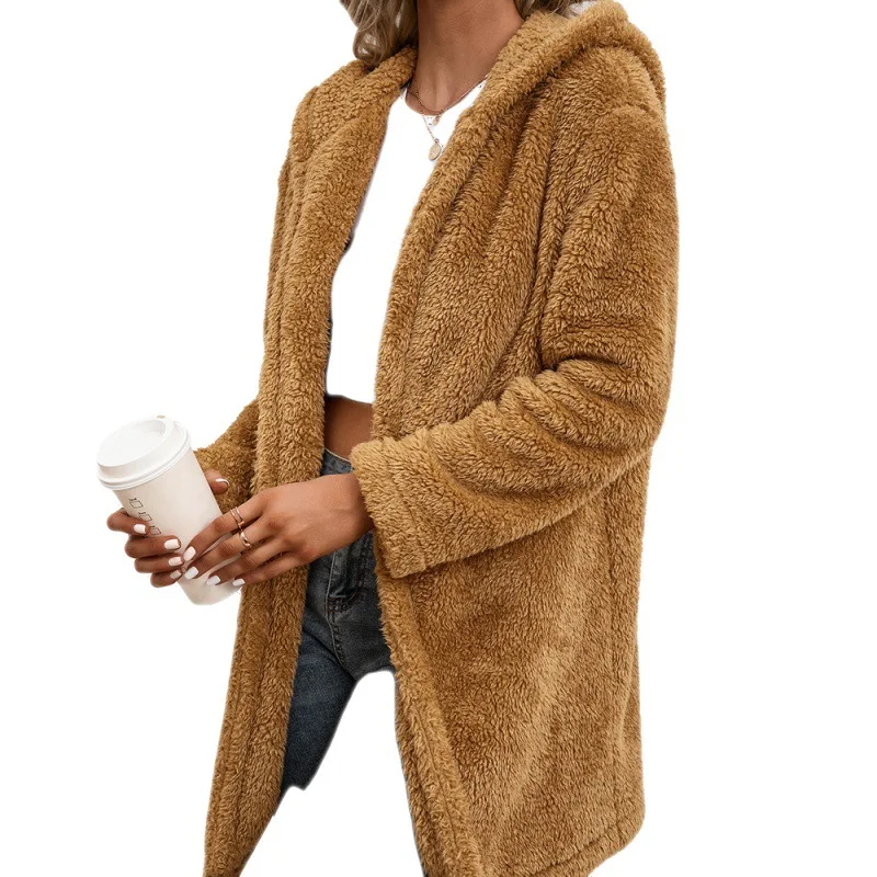 Title 7, Womens Lambswool Mid-Length Cardigan Hooded Tr...