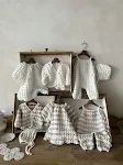 Calças Finas para Bebê com Regatas, Macacão Xadrez com Detalhe Puff, Conforto e Estilo para seu Bebê, Perfeito para o Dia a Dia — foto 10