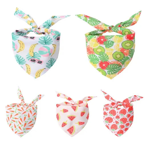 Cartoon Fruit Pattern Pet Dog Bandana Cat Puppy Kerchief Dogs Neckerchief Scarf Towel Pet Kitten Triangle Scarfs Accesso — photo 6