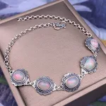 Pulseira S925 Prata Incrustada Artesanato Vintage, um acessório elegante para mulheres. Adicione um toque clássico e sofisticado ao seu visual diário. — foto 8