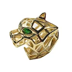 Anel fashion com cabeça de tigre e leopardo, olho verde vazado e charme de personalidade. Um acessório cool para um visual estiloso. — foto 4