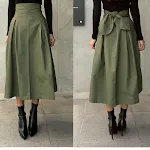 Saia longa A-line estilo guarda-chuva, Super Fire Bow, balanço amplo, cintura fina, perfeita para um visual elegante e feminino. — foto 7