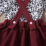 Luipaardprint kinder romper met bandjes en kanten rok, een schattige set voor meisjes, perfect voor de zomer. — foto 5