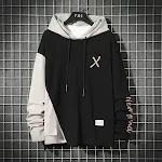 Autumn and Winter New Style Hooded Sweater Jacket for Men, Personality Stitching and Contrast Color, Plus Fat and Plus S — photo 6