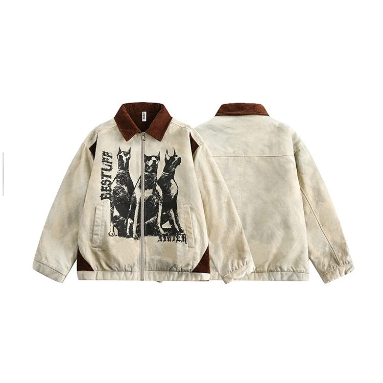 Title 4, Retro Heavy Industry Dirty Wash Printing Lapel ...