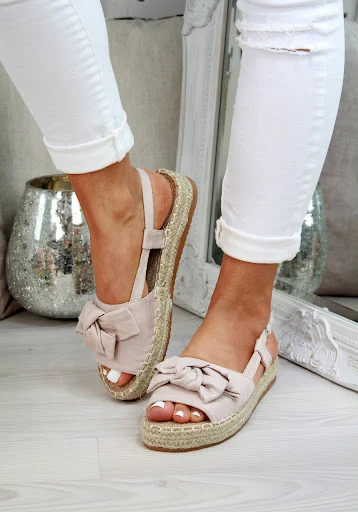 Title 5, Womens bow sandals with thick bottom, fish mou...