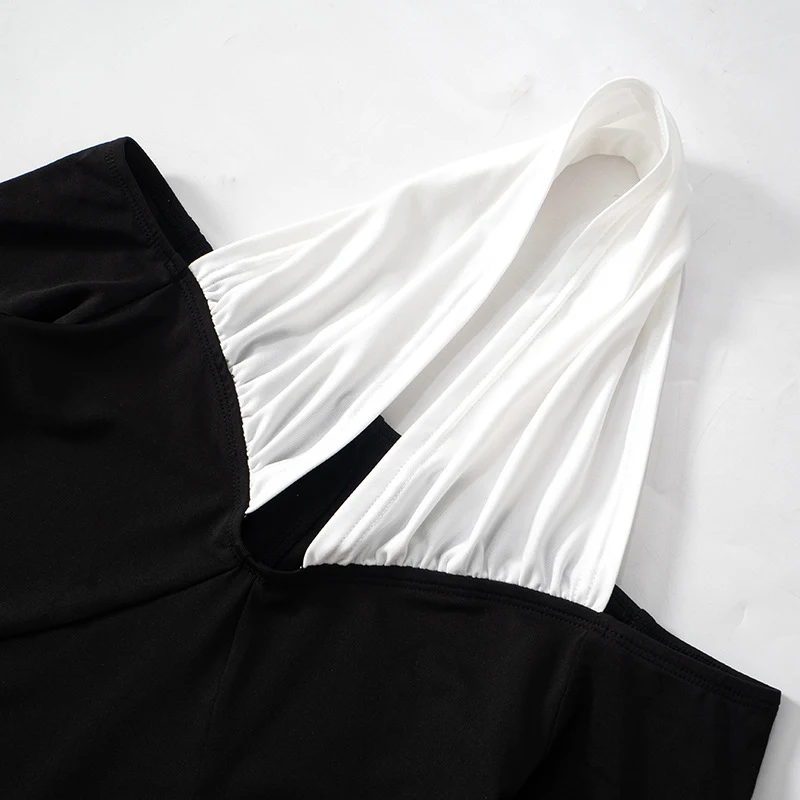 Title 3, Womens Contrast Color Halter Slim Fit Waist-sl...