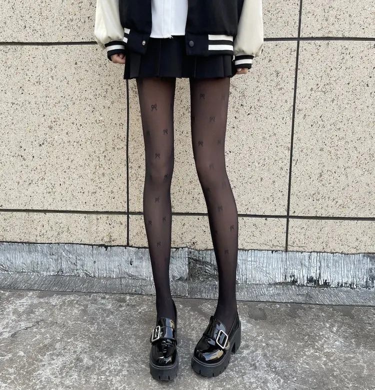 Title 5, High Waist Thin Bowknot Love Base Socks offer a...