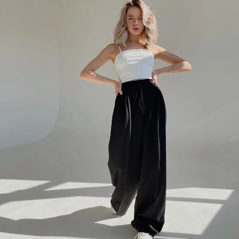 Summer European Wide-leg Pants Beautiful Loose High Waist Drape Comfort Perfect for Hot Days and a Stylish, Comfortable — photo 4
