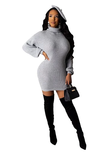 Title 4, Neue Damenmode Sexy Kleid Hüfte Strickpullover ...