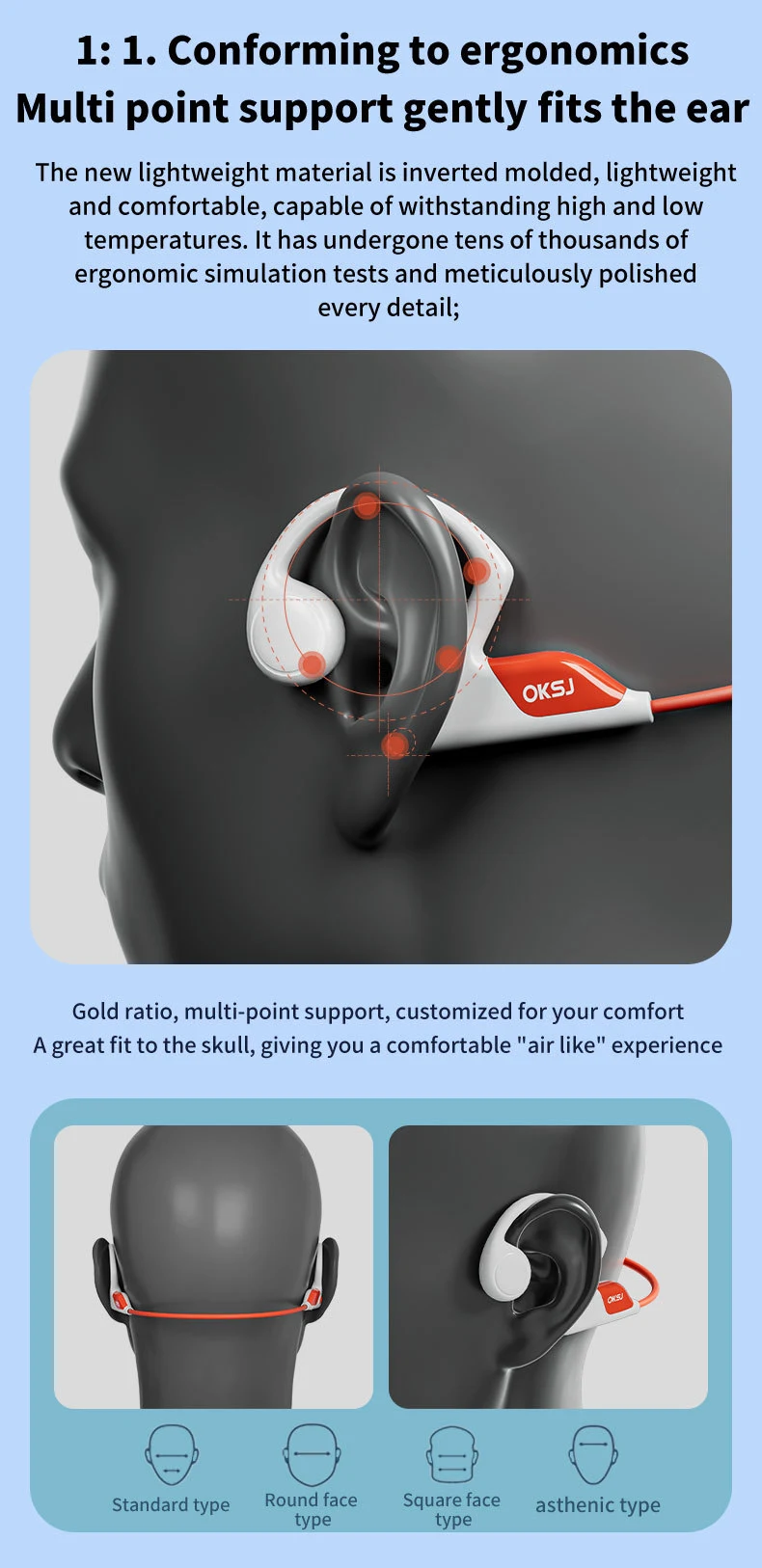 Bone Conduction Wireless Bluetooth Headset for comfortable, safe listening during sports and work. Open-ear design with — photo 8