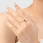 Anel de noivado de casamento S925 em prata esterlina com coração doce – Declare seu amor eterno com este anel especial. — foto 9