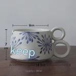 Creative handmade blue and white underglaze porcelain cup for coffee or tea. Enjoy your drinks with this unique, handcra — photo 20