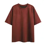 New Men's Short Sleeve T-shirt with a suede-like feel, loose fit, round neck, and solid color, offering comfort and casu — photo 8
