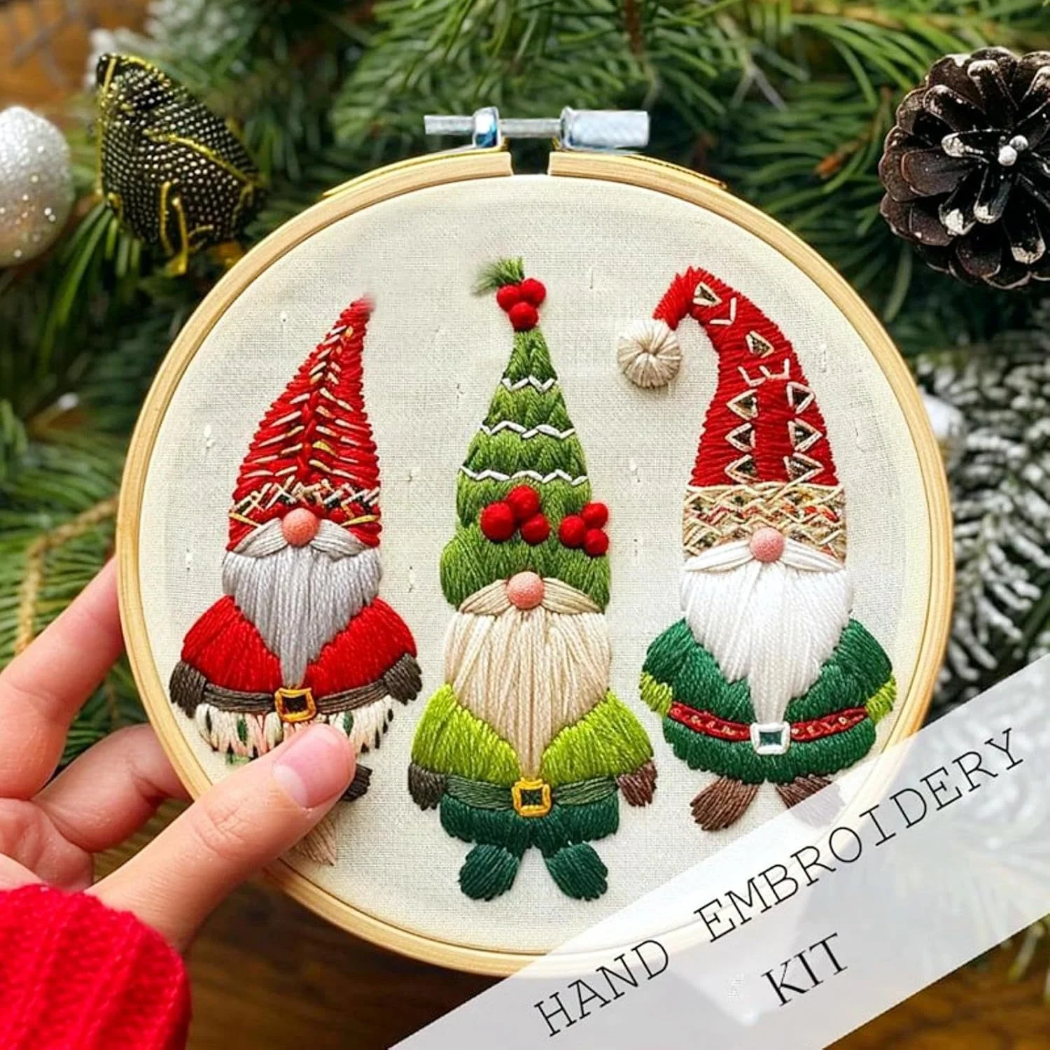 Sınır Ötesi Yeni Nakış Noel Nakış Kiti Kendin Yap Malzemesi. El yapımı yılbaşı süslemeleri için nakış seti ile yaratıcılığınızı konuşturun. — Fotoğraf 9