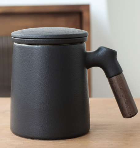 Title 6, Ceramic Water Separation Tea Cup with Lid and C...