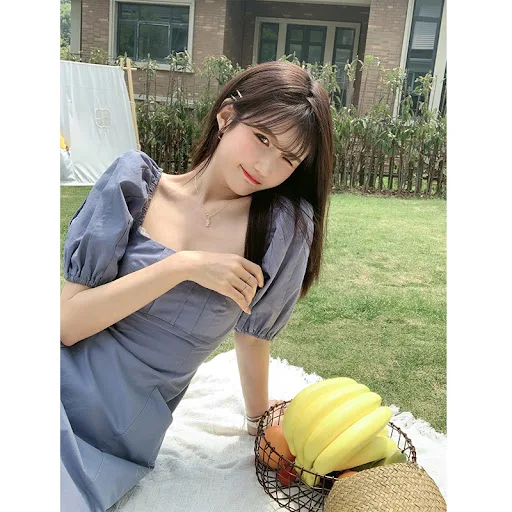 Title 2, First Love Bubble Sleeve French Square Collar D...