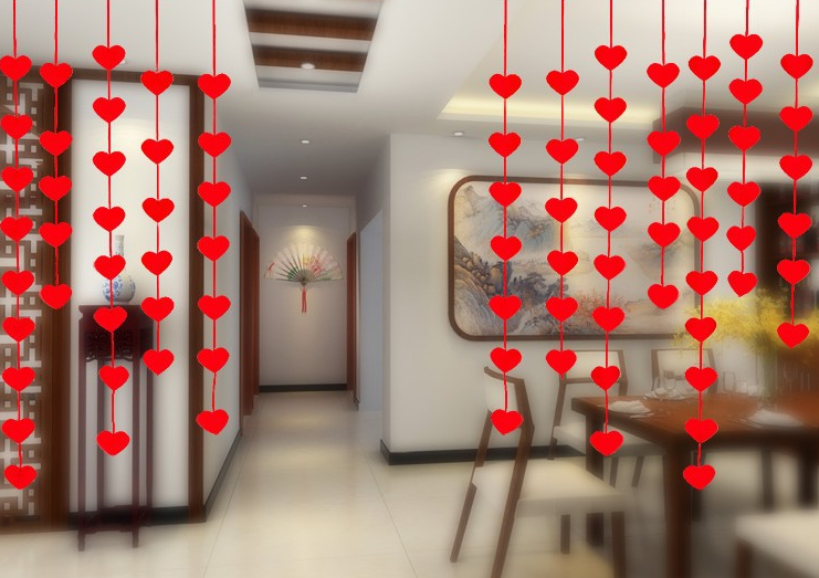 Heart curtain DIY non-woven flower curtain. Create a beautiful, handmade floral decoration for your home easily with thi — photo 7