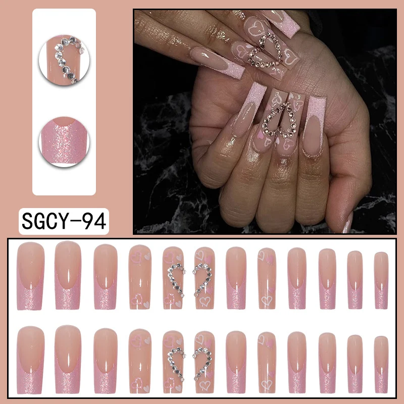 Wear Nail Long Pointed Nail Blooming Gradient Electroplating Nail Patch, Achieve stunning nail art easily and quickly wi — photo 12