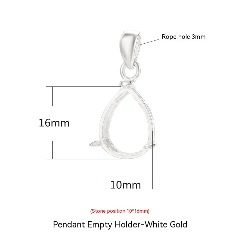 Pingente em prata 925, porta-anéis, moldura para brincos de gota d'água, design elegante e versátil para joias. — foto 12