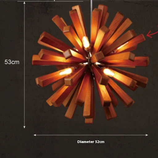 Title 3, Creative Personality Chandelier Nordic Solid Wo...