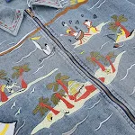 Jaqueta Jeans Bordada Punk Retro Cartoon, estilo autêntico e descolado. Perfeita para um visual marcante, confortável e cheio de atitude. — foto 16