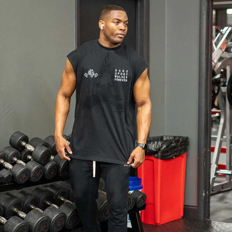 Title 4, Mens Sleeveless Wolf Head Fitness Vest. Perfec...