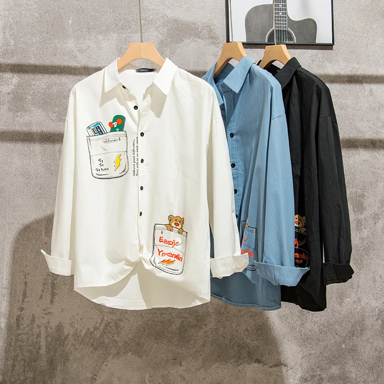 Title 3, Design Loose Japanese Cartoon Print Long-sleeve...