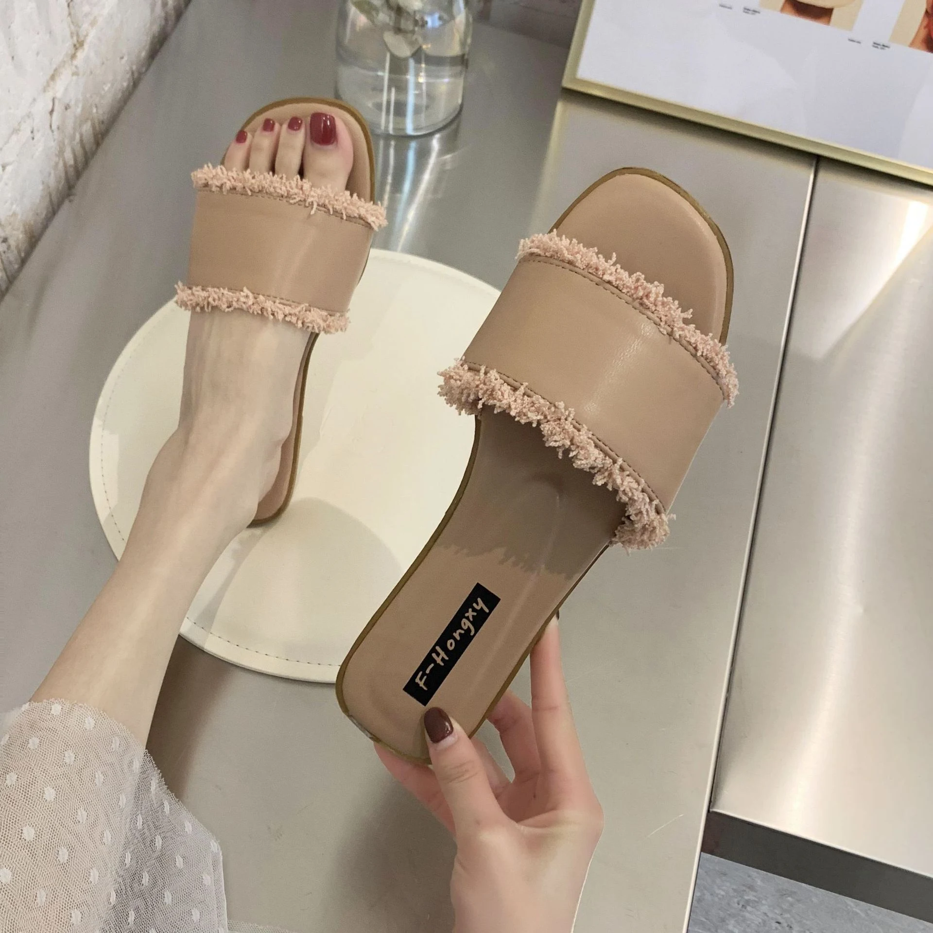 Title 2, Fashion Outerwear Tassel Sandals and Slippers. ...