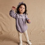 Nordic Style katoenen gauze onesie met lange mouwen voor baby's, ademend en zacht, biedt optimaal comfort, perfect voor dagelijks gebruik en dutjes — foto 7