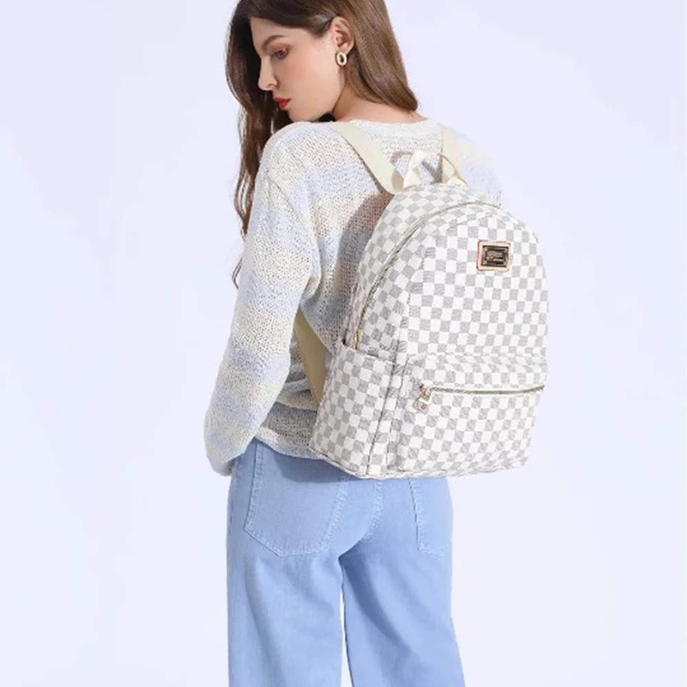 Title 2, Womens Classic Checkered Vintage Backpack Spac...