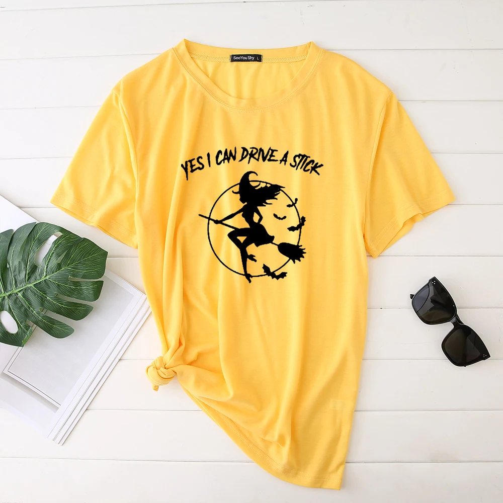 Title 9, Flying Witch Print Crew Neck Short Sleeve T-Shi...
