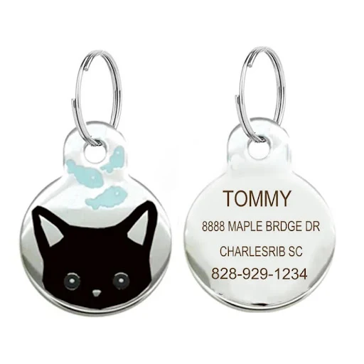 Custom Dog Cat ID Tag Personalized Cute Pet Name Tag for Cat Dog Collar Address Tags for Dog With Engraving customized A — photo 2