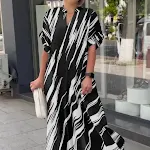 Abito a camicia lunga con spacco casual allentato da donna nuova estate — foto 2