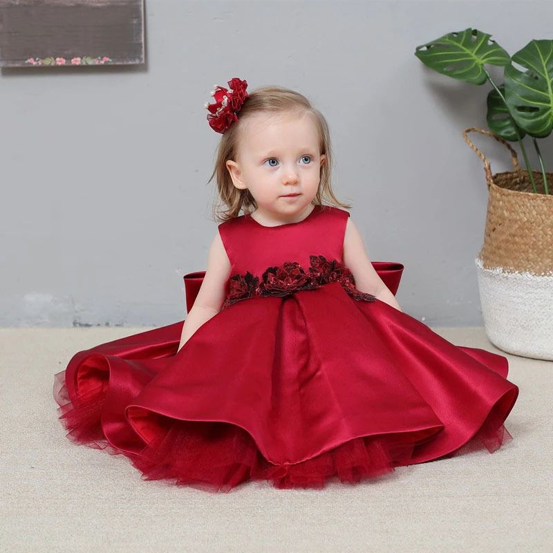 Lässiges, vielseitiges rotes Prinzessinnenkleid für Baby Mädchen, perfekt für jeden Anlass, bequem und stilvoll, einfach bezaubernd. — foto 8