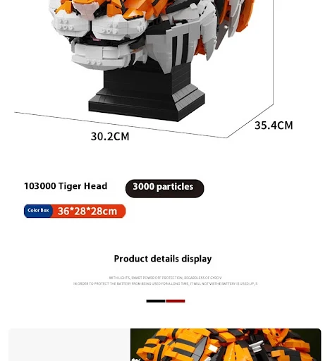 Title 1, Blocos de Construção Cabeça de Tigre Modelo Ani...