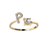 Anel ajustável com 26 letras iniciais novo design para mulheres Joia de moda simples e elegante, perfeito para presentear alguém especial. — foto 11