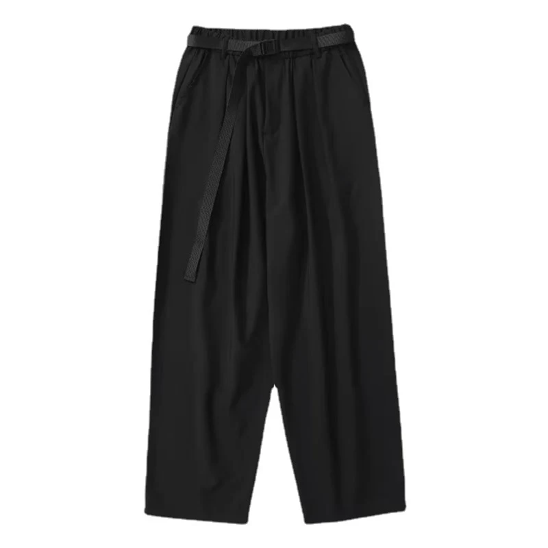 Japanse retro effen kleur rechte slobber broek voor heren. Comfortabele en stijlvolle broek voor een casual en moderne uitstraling. — foto 12