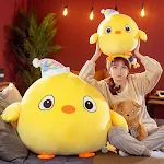 Boneca de frango amarelo macio, pelúcia para dormir e travesseiro, presente infantil de desenho animado, companheiro de sono fofo. — foto 5