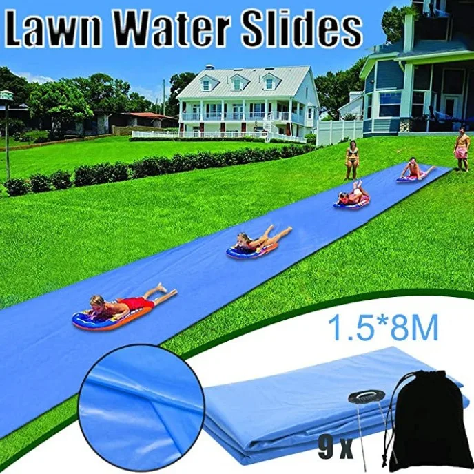 Children's Water Slide Lawn Slide Water Toy Easy Setup Backyard Fun Summer Water Play for Kids Outdoor Activity Refreshi — photo 8