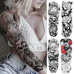 Tatuagens Temporárias Impermeáveis de Braço Inteiro para Homens - Desenhos Grandes e Incríveis, Stickers de Tatuagem Fáceis de Aplicar — foto 1