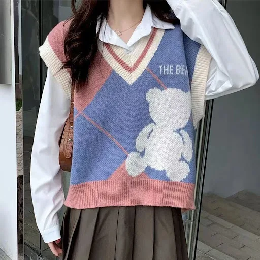 Title 4, College Style Colored Quilt Sweater Vest. Layer...