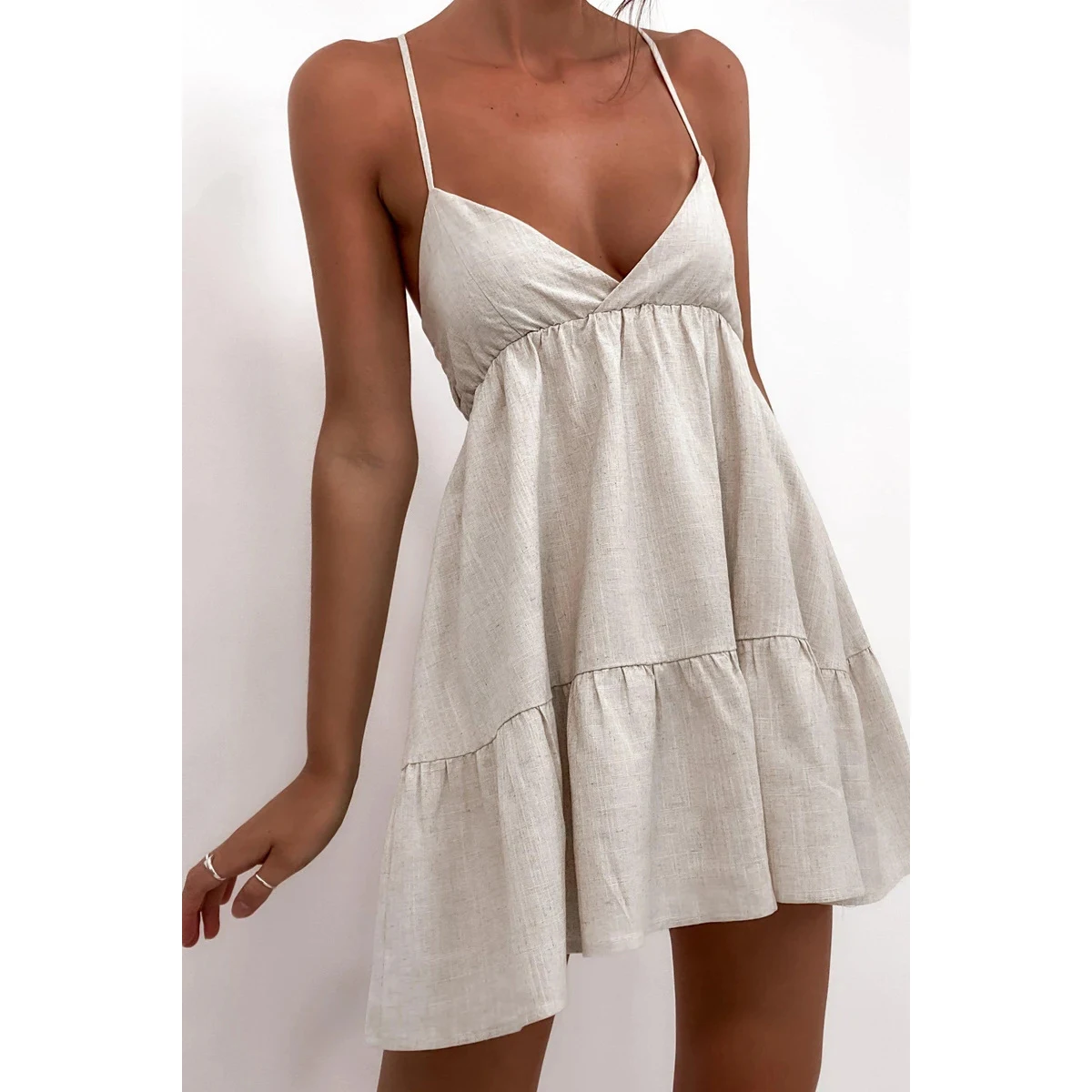 High Waist Elegant Commuter Slip Dress Stylish and comfortable dress for daily commutes. Perfect for work and special oc — photo 1