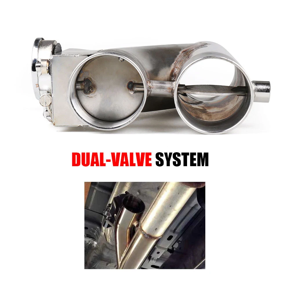 Stainless Steel Electronic Control Double Valve Exhaust Pipe for Car Modification. Enhance Sound and Performance. Remote — photo 3