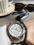 Relógio Casual Executivo Masculino Branco Sofisticado Temperamento Elegante Conforto e Estilo para o Trabalho — foto 1